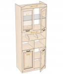 Аврора Стеллаж комбинированный со стеклом (клен) ЛД 504.060 (800х2106х473)