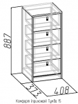 Комфорт 6 Тумба 15 (408х887х373)