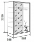 Шкаф-купе для одежды с зеркалом двухдверный 1187х588х2290